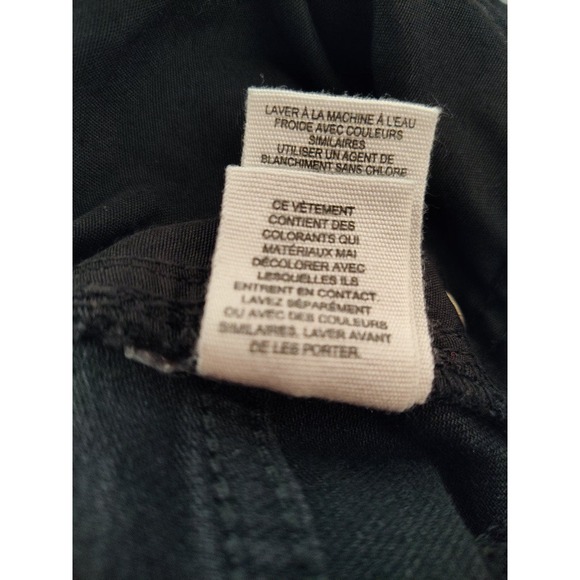 We The Free People Button Fly High Rise Straight Leg Black Denim Jeans Size 25 - Picture 10 of 10